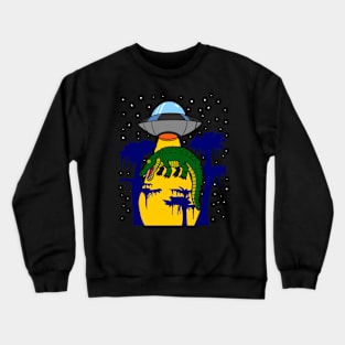 Alligator Being Abducted by UFO Crewneck Sweatshirt